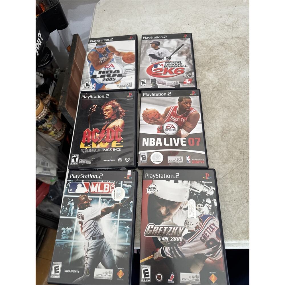 PlayStation 2 Lot AC/DC NBA Live MLB 2k NHL MLB